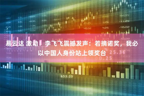 易云达 激动!李飞飞震撼发声:若摘诺奖,我必以中国人身份站上领奖台