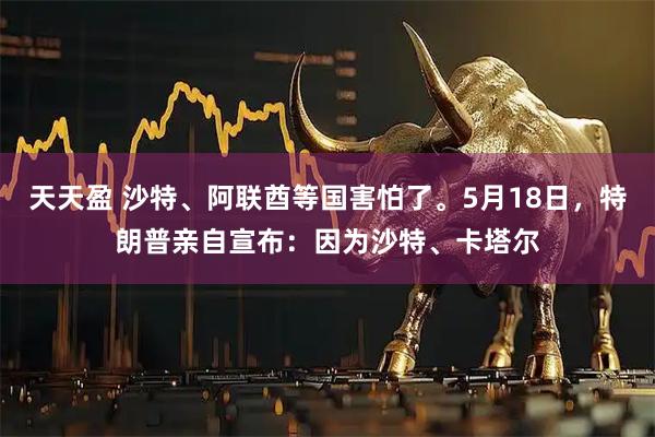 天天盈 沙特、阿联酋等国害怕了。5月18日，特朗普亲自宣布：因为沙特、卡塔尔